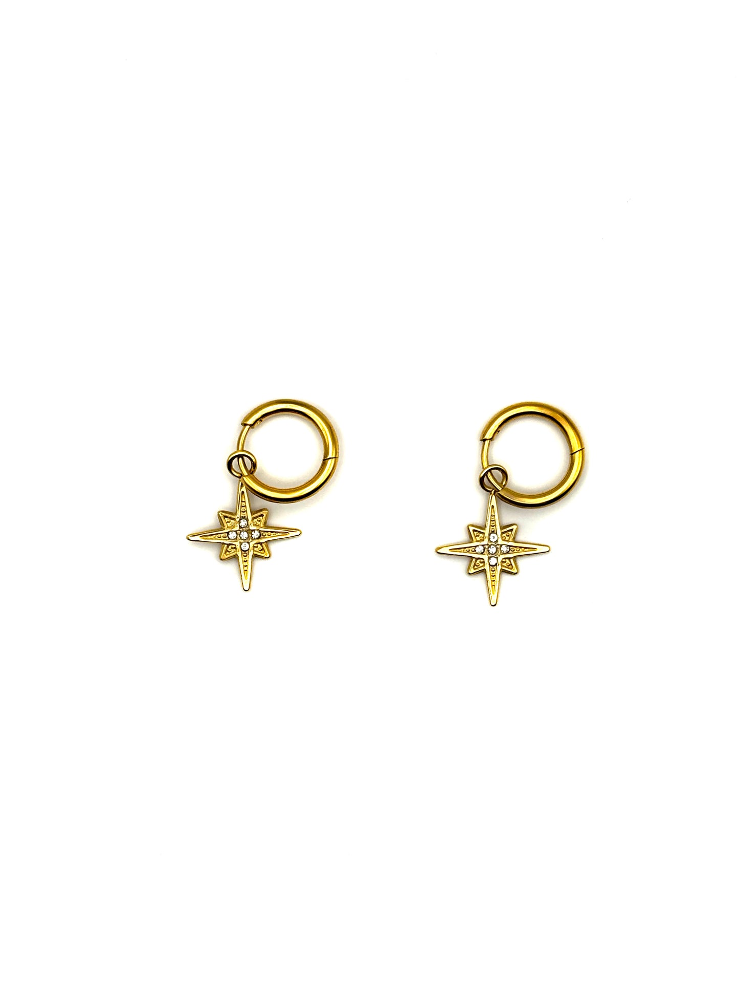 Oorbellen Little Hoops Diamond Stars