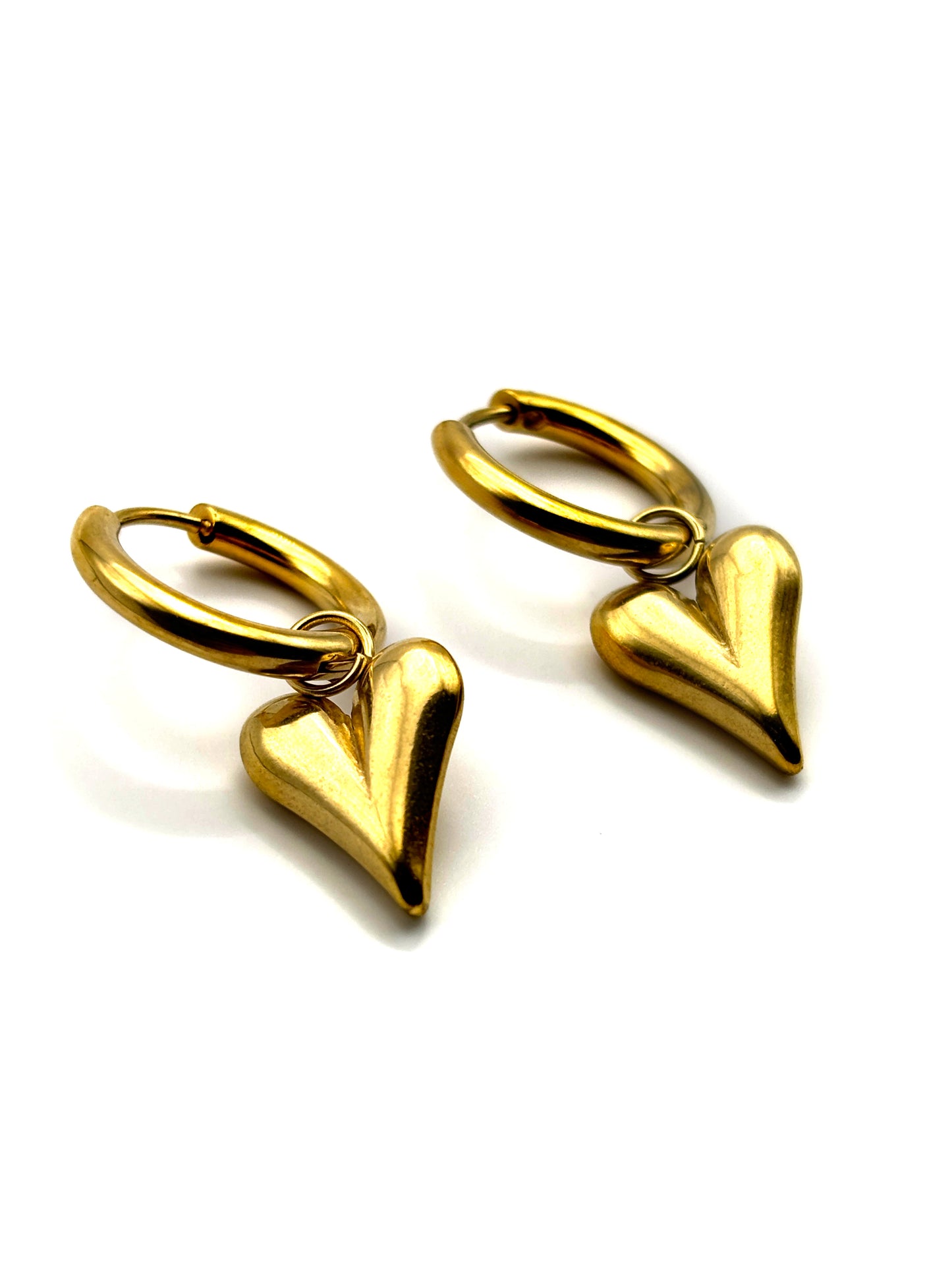Oorbellen Little Hoops Gold Hearts