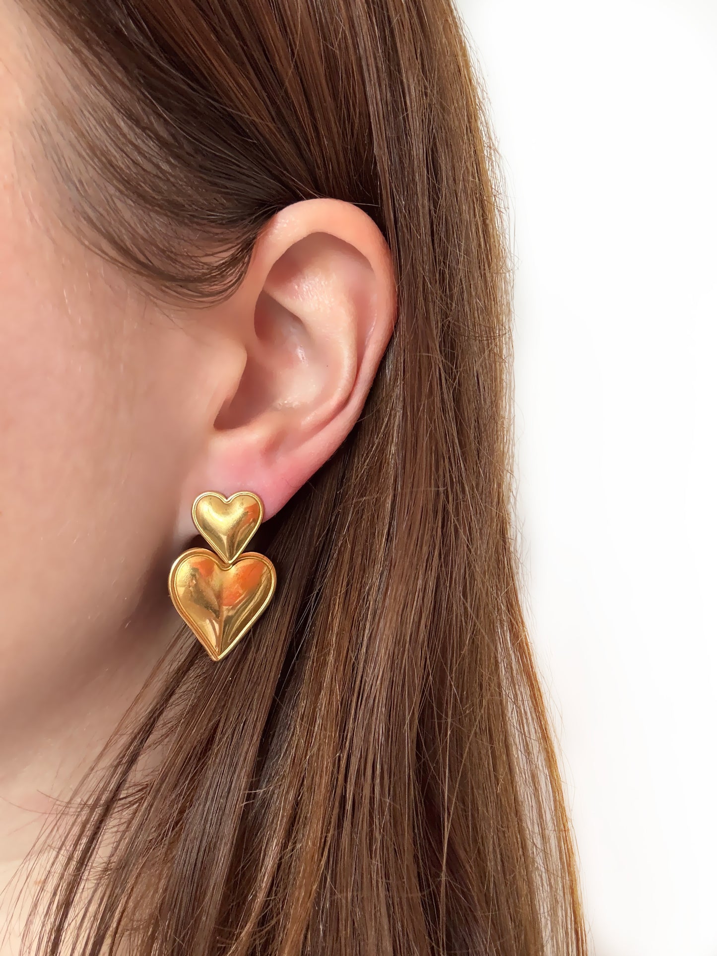 Oorbellen Two Hearts Gold