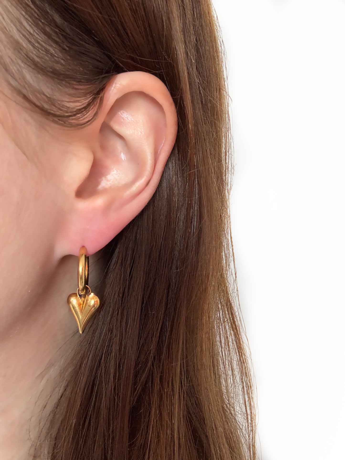Oorbellen Little Hoops Gold Hearts
