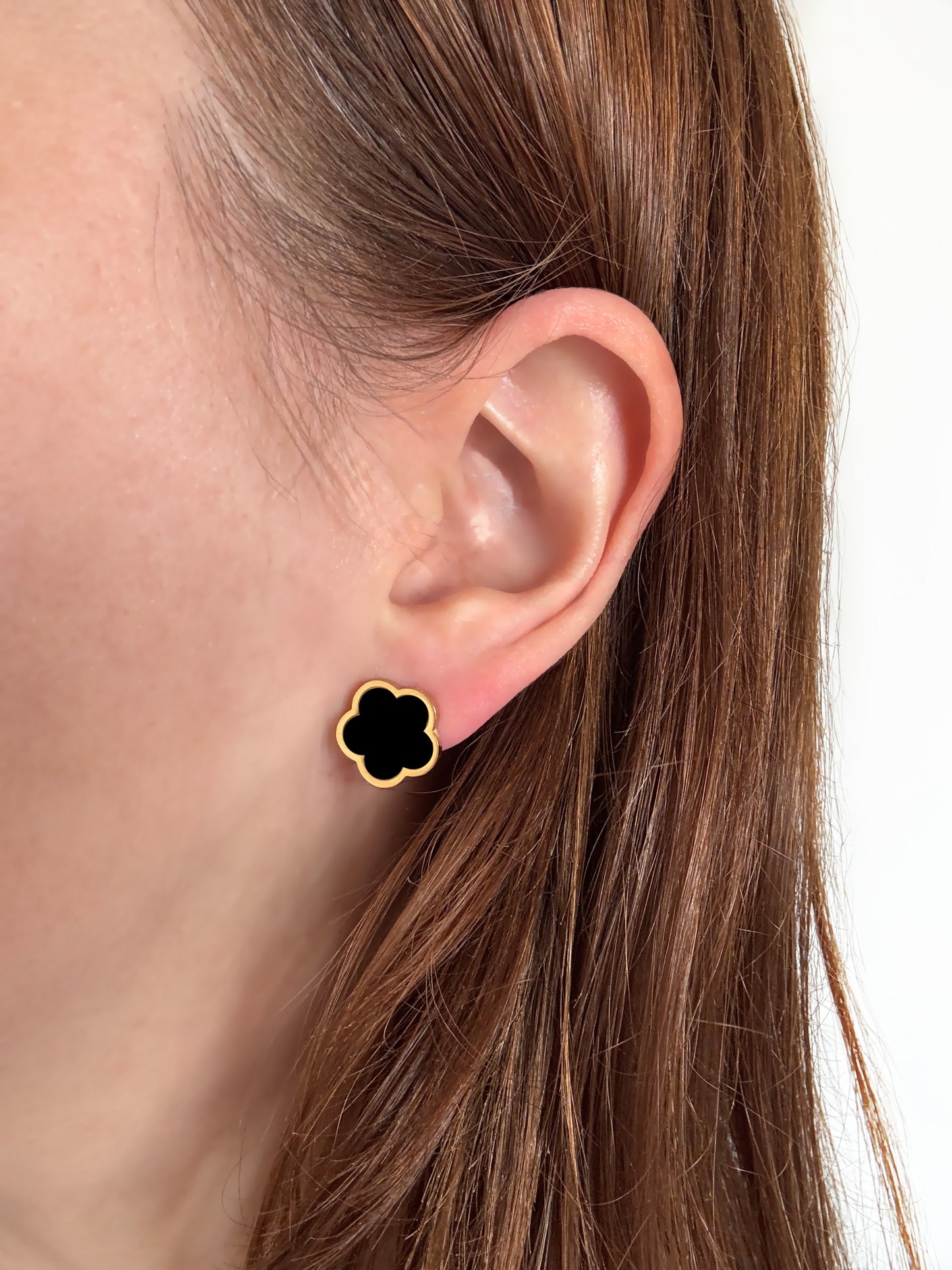 Oorbellen Black Flowers