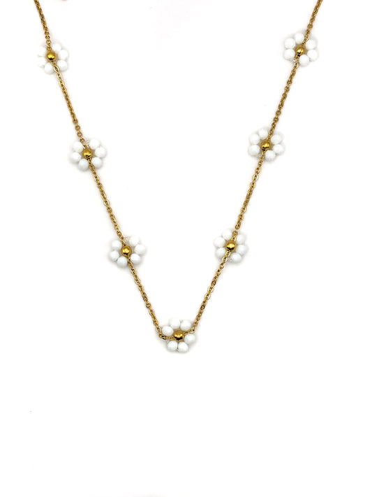 Ketting Cute White Flowers