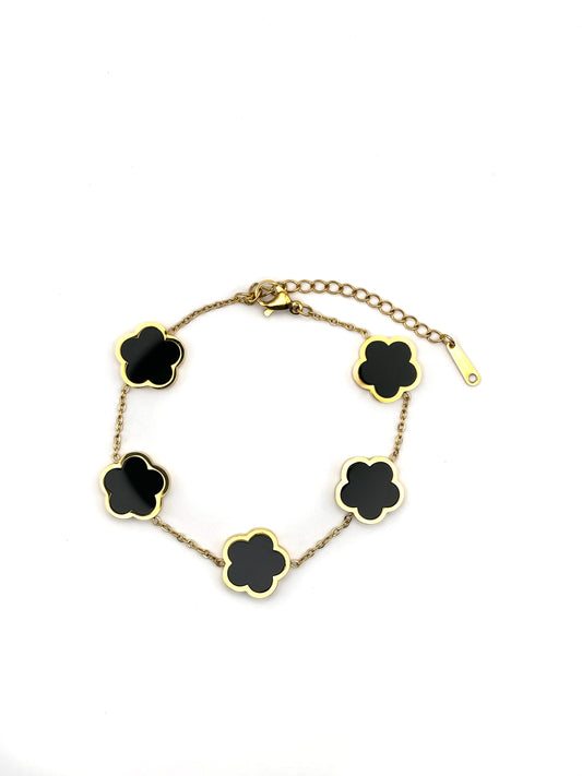 Armband Black Flowers