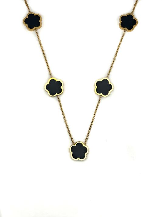 Ketting Black Flowers