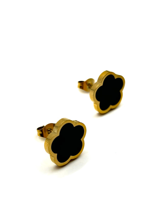 Oorbellen Black Flowers