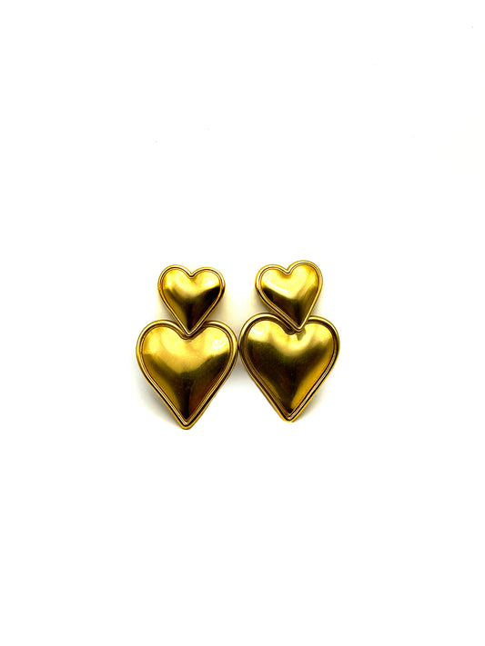 Oorbellen Two Hearts Gold
