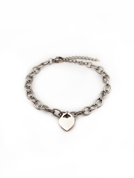 Armband one heart silver